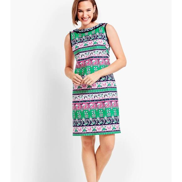 NWT Talbots Floral Fringe Vacation Resort sheath dress Size 16 $119 Retail - Picture 1 of 10